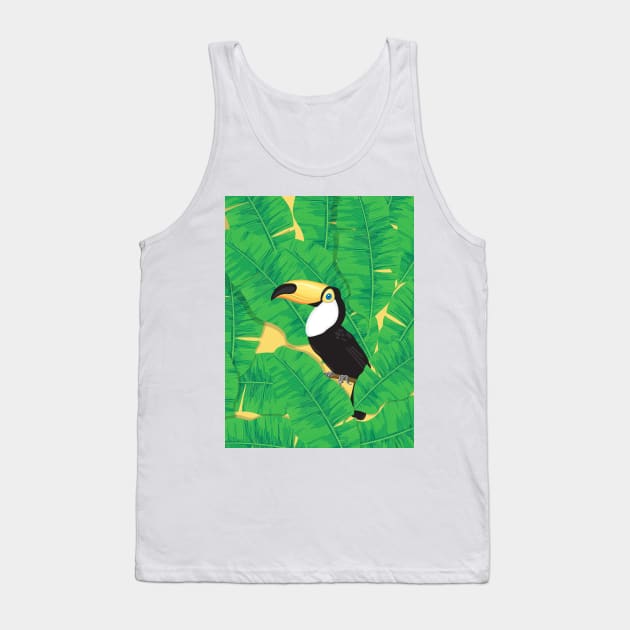 Toucan and banana leaves Tank Top by katerinamk